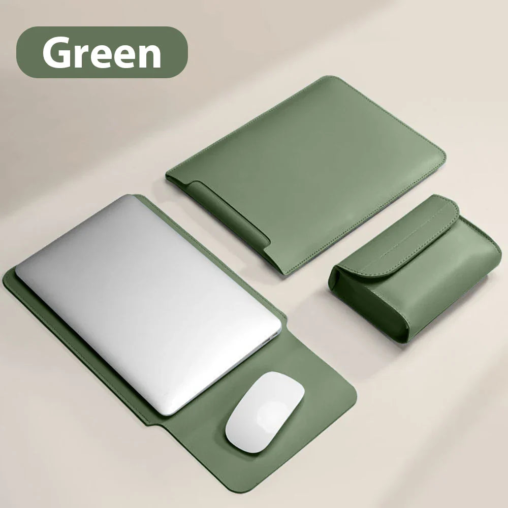 Waterproof PU Laptop Sleeve 11–16 Inch (26–40 cm) Convertible Mouse Pad | Thin Lightweight Notebook & Tablet Sleeve