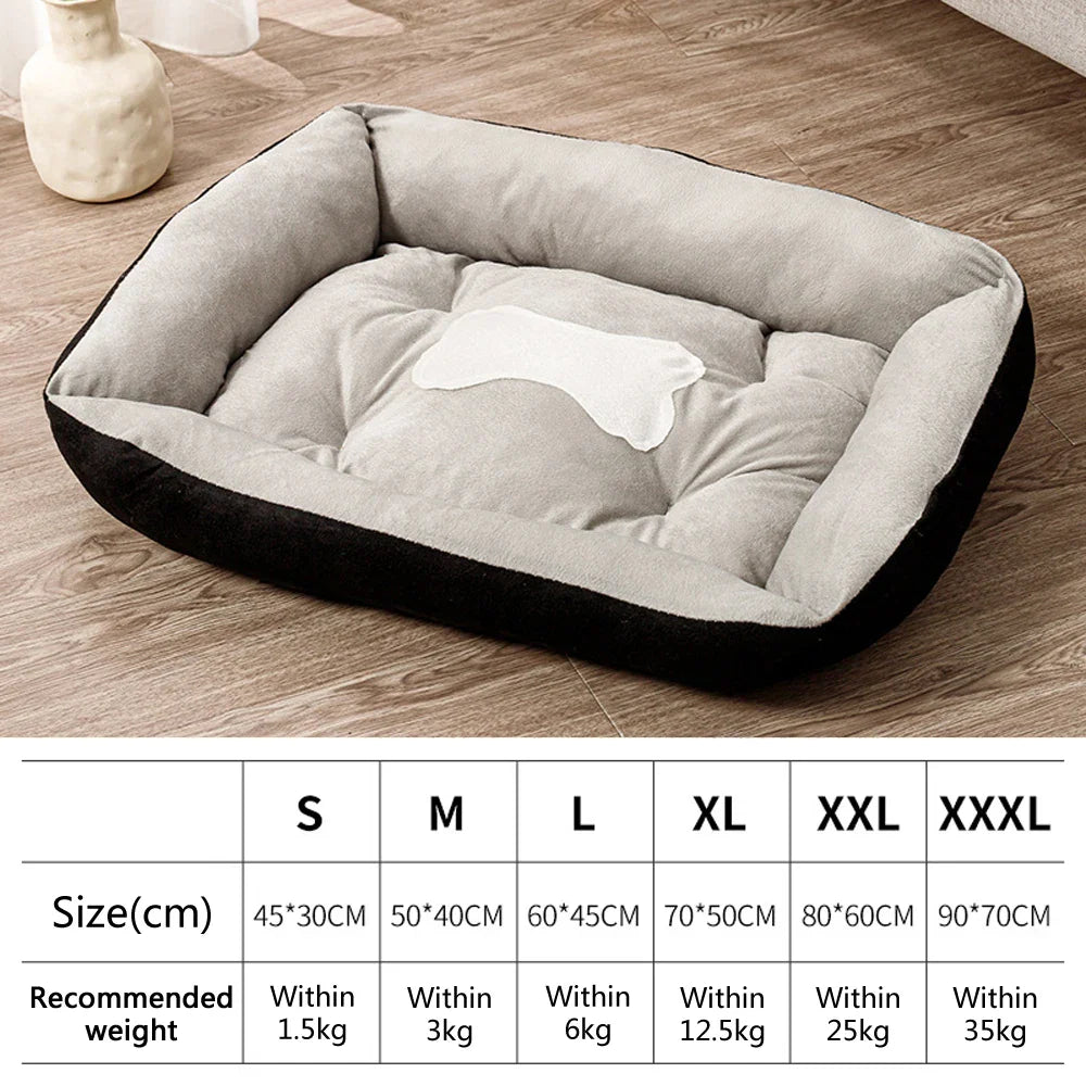 Plush Winter Pet Bed for Dogs & Cats - Thickened Breathable Dog Sofa with Non-Slip Bottom, Multiple Sizes S-XXXL