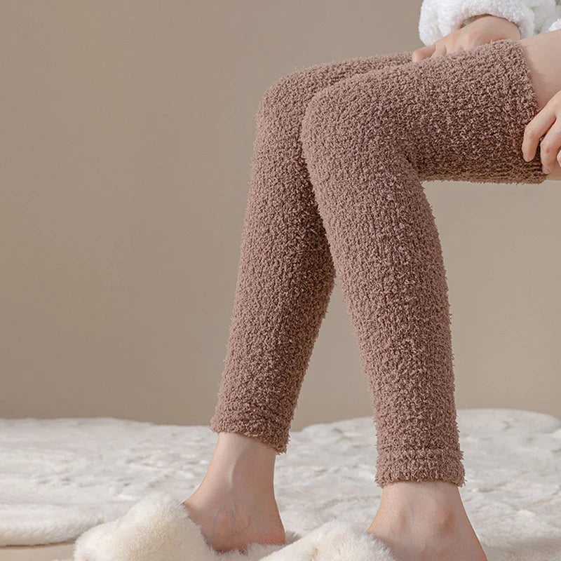 Women's Knee-High Polyester Leg Warmers - Soft Long Solid Color Boot Socks