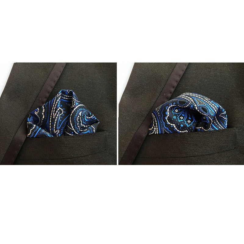 41 Colors 25 x 25 cm (9.8 x 9.8 in) Men's Pocket Square Handkerchief - Paisley, Dot & Stripe Wedding Hanky