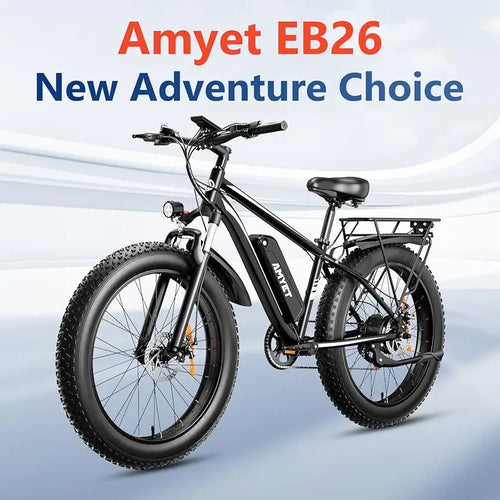 1000W 48V 15Ah Electric Fat Tire Mountain Bike — 26-inch x 4-inch (66×10 cm), Dual Suspension, 28 mph, Removable Battery, 330 lb Capacity