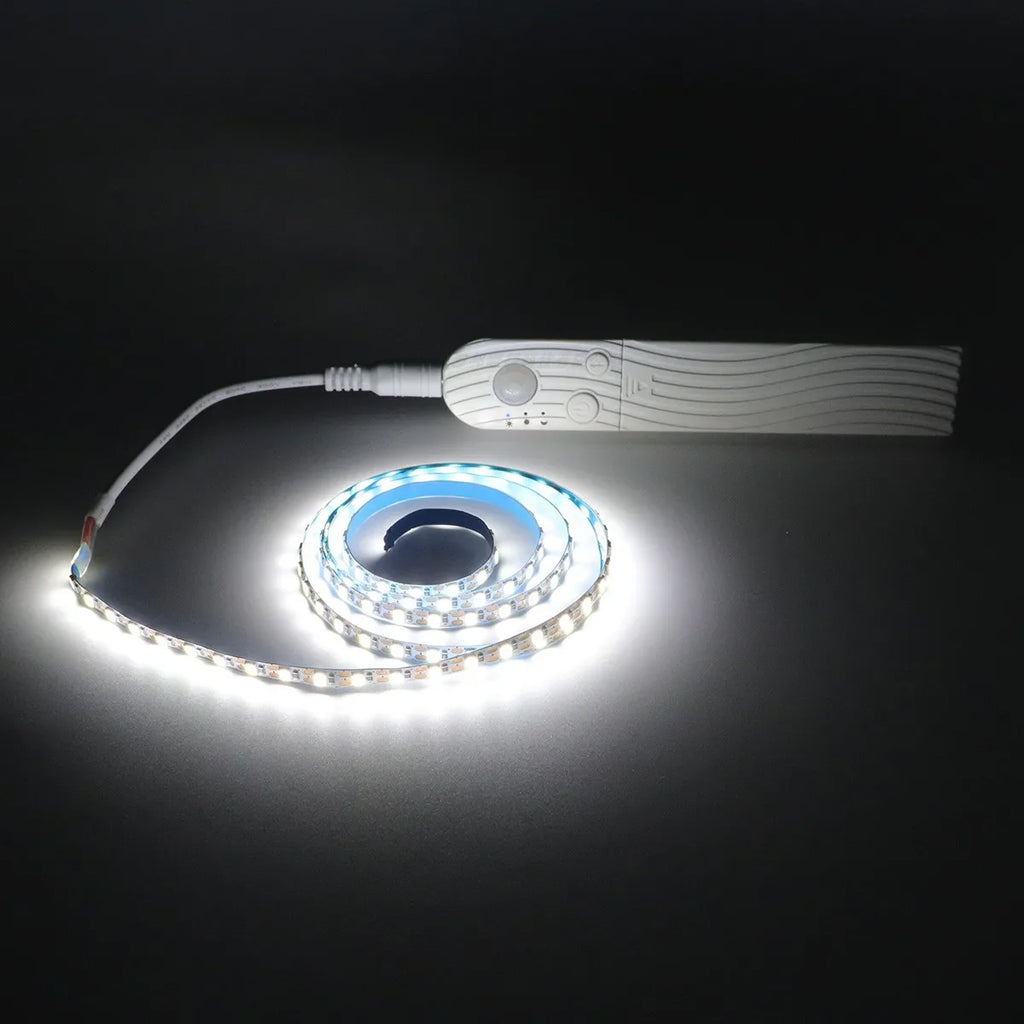 LED Motion Sensor Strip Light - Battery Powered (4×AAA) Waterproof Under-Cabinet Closet Wardrobe Pantry - 1/2/3M (3.3/6.6/9.8 ft)