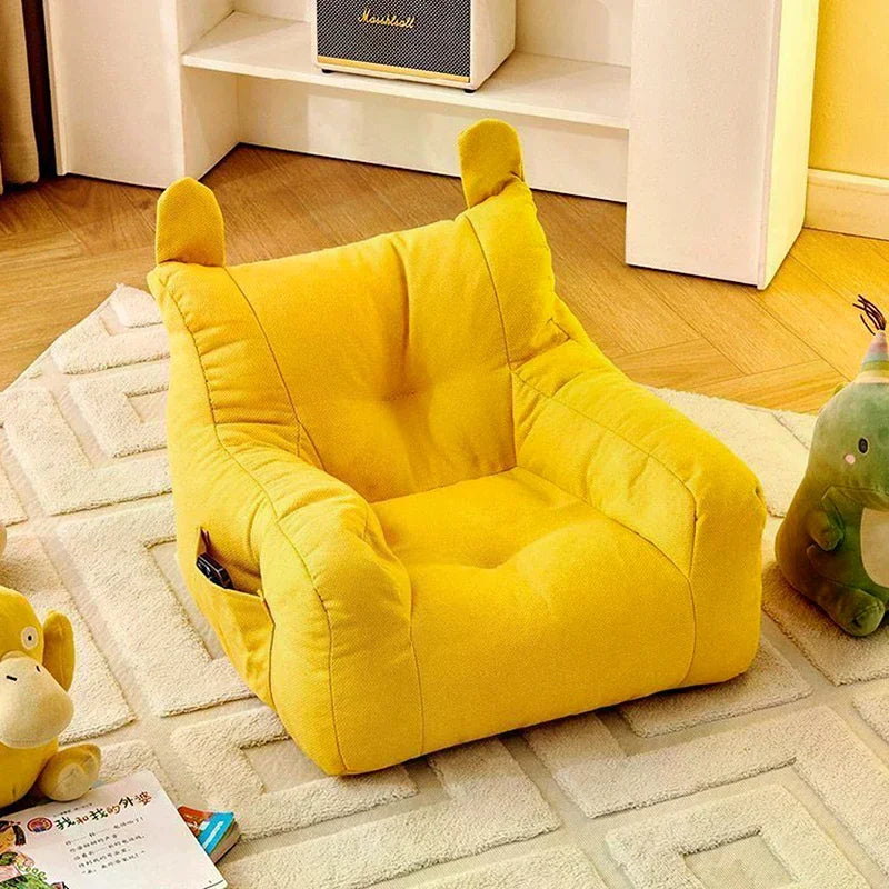 Bear Kids Sofa Chair with Storage Pocket | Soft Ergonomic Small Lazy Sofa for Kids & Living Room