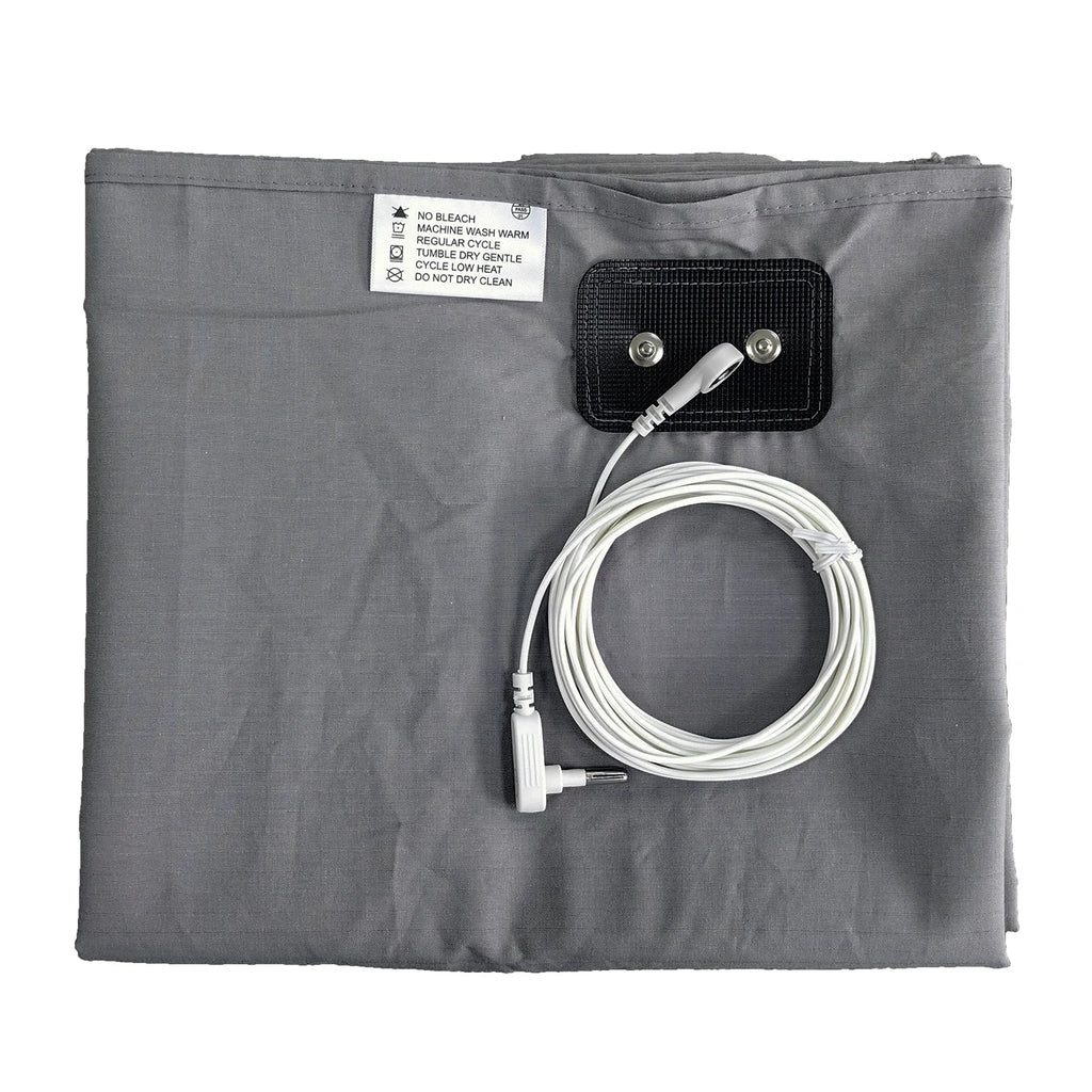 Earthing Grounding Flat Sheet – 10% Silver Fiber Conductive Antistatic Cotton Blend with Grounding Cord