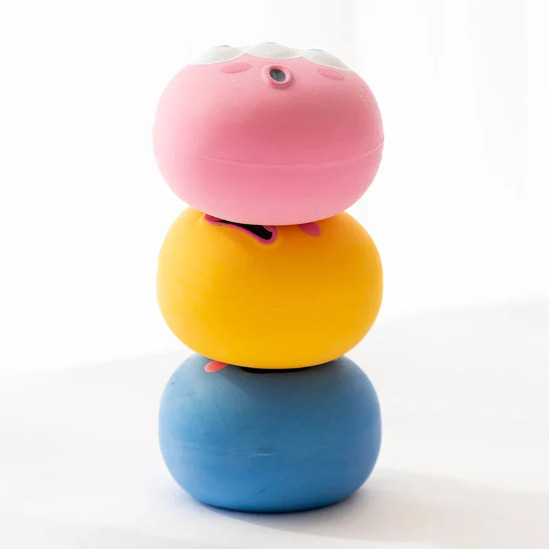 Dog Squeaky Chew Ball - Bite-Resistant Rubber Dental Cleaning Toy