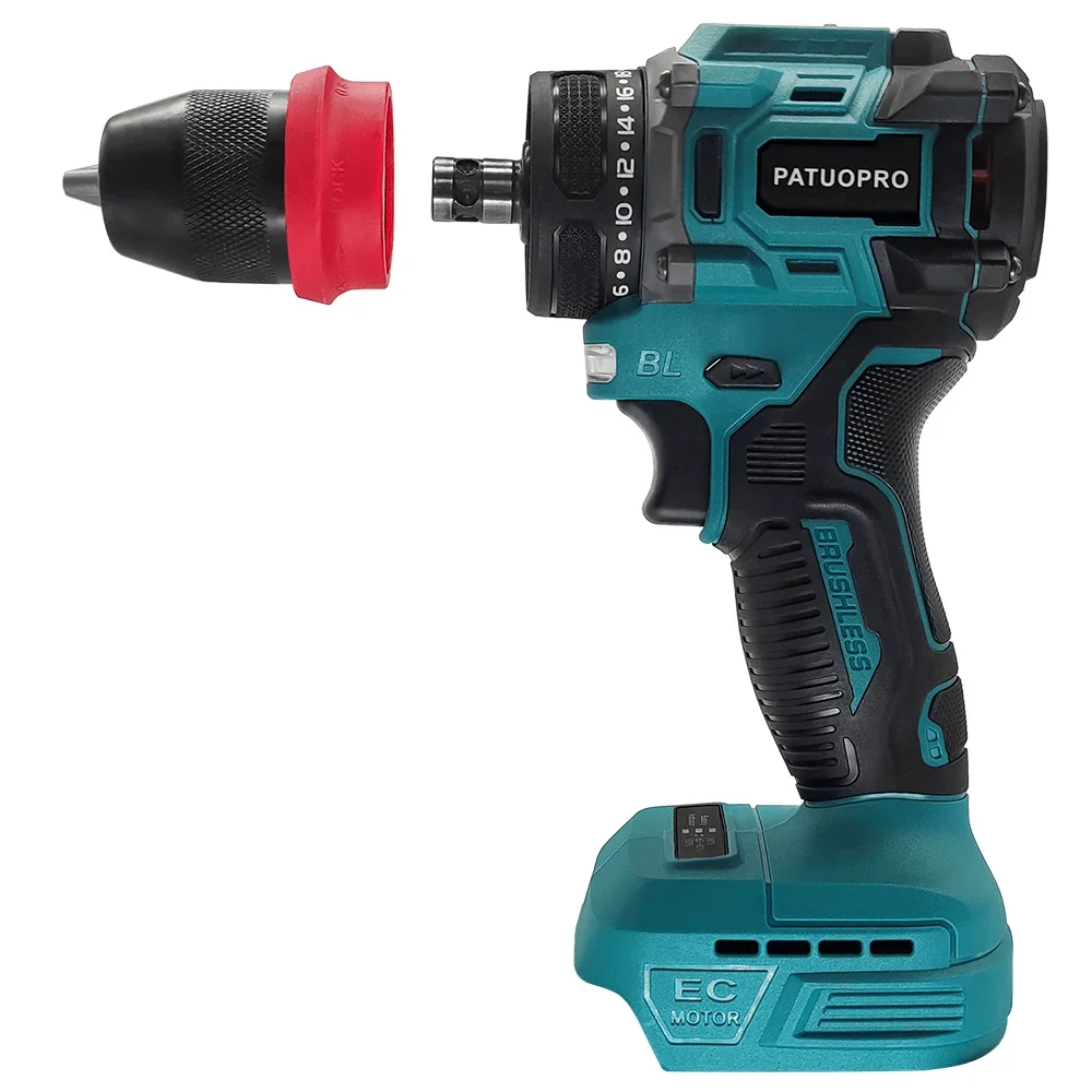 2-in-1 Cordless Brushless Drill Driver 10mm Chuck, Compatible with 18V Li‑Ion Batteries (Battery Not Included)