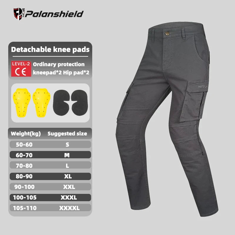 Motorcycle Riding Pants - Anti-Fall Anti-Tear with Detachable Armor, Retro Off-Road All-Season