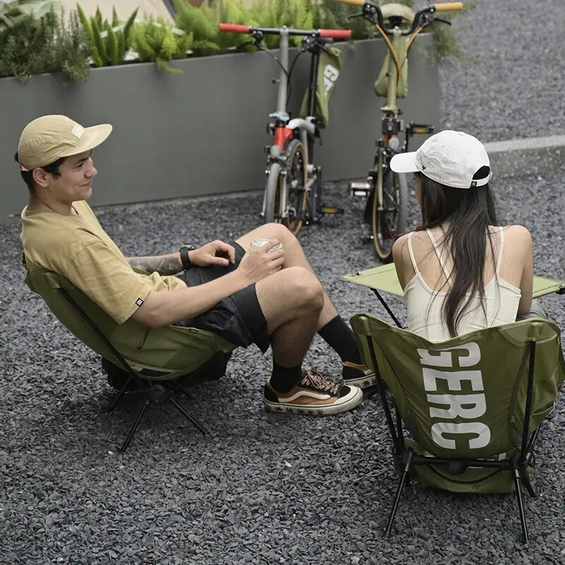 Lightweight Folding Camping Chair – Portable Aluminum Alloy Tactical Moon Chair for Adults & Kids