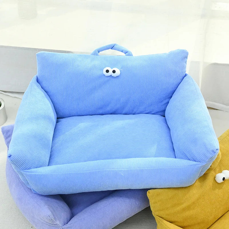 Winter Warm Pet Sofa Bed — Plush Kennel Cushion for Small Dogs & Cats
