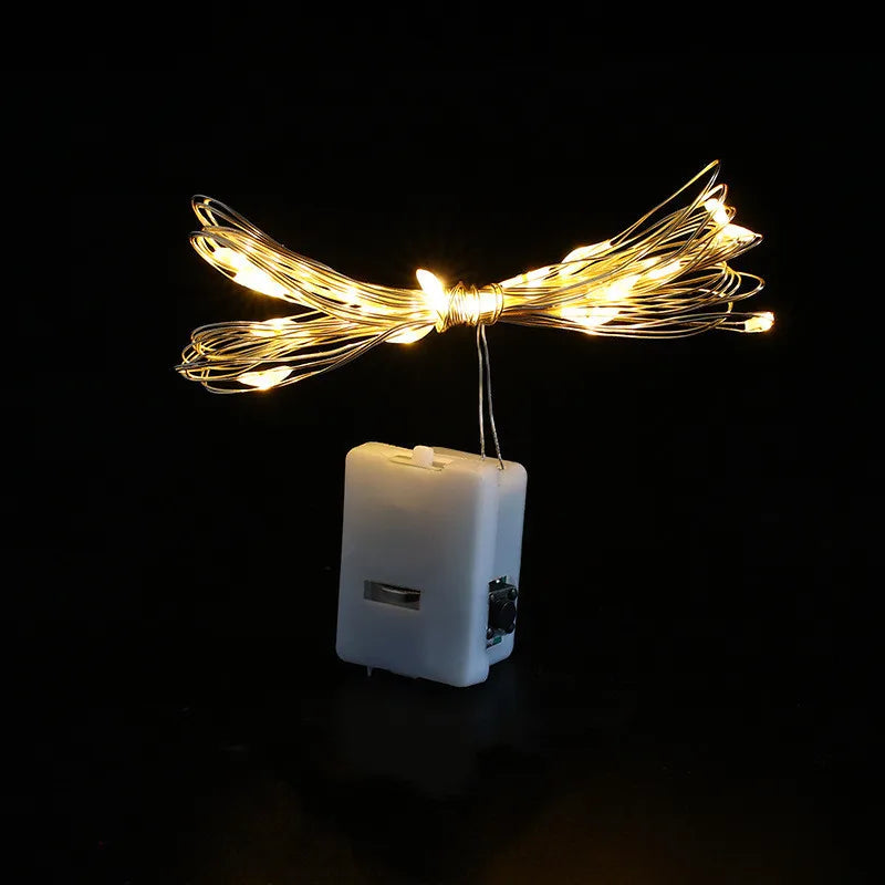 Button Battery Fairy String Lights - Warm White LED (1m/3.3ft, 2m/6.6ft, 3m/9.8ft; 10/20/30 LEDs) - 1/5/10 Pack - Indoor/Outdoor Decor for Bedroom, Garden, Christmas, Wedding