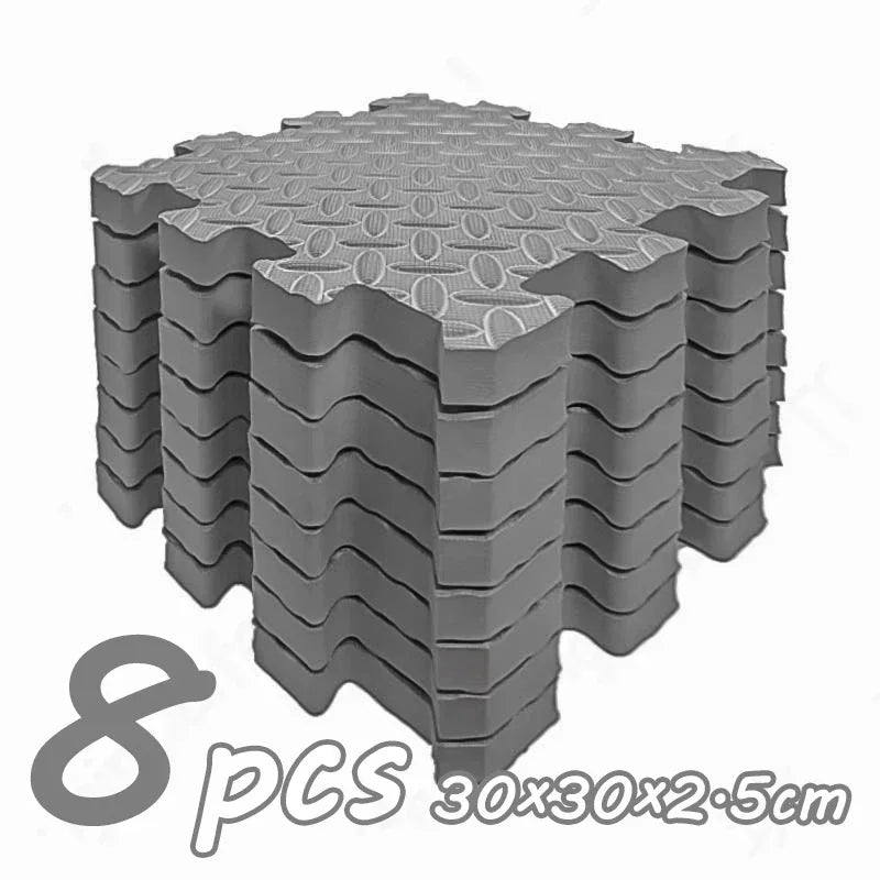 8-Piece 12 x 12 in (30 x 30 cm) 2.5 cm Thick Non-Slip Foam Baby Play Mat — Puzzle Floor Tiles for Crawling, Soundproof & Eco-Friendly