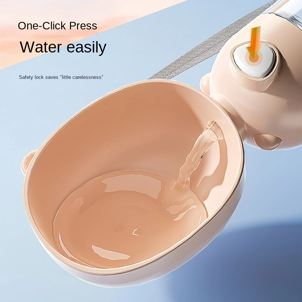 Portable Pet Water Bottle with Food Dispenser, Food-Grade Travel Bowl for Dogs & Cats