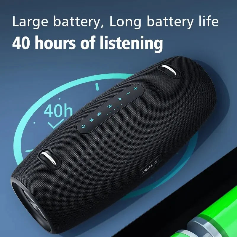 60W Portable Bluetooth Speaker — IPX6 Waterproof, Powerful Bass, 12-Hour Playtime for Outdoor Party & Camping