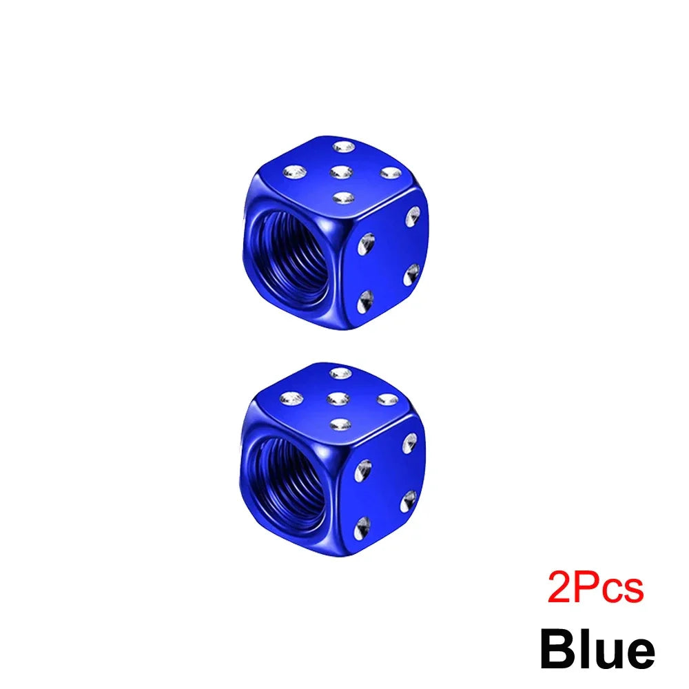 2/8-Pack Aluminum Dice Tire Valve Caps, Universal Wheel Stem Air Valve Covers for Car Truck Motorcycle Bike