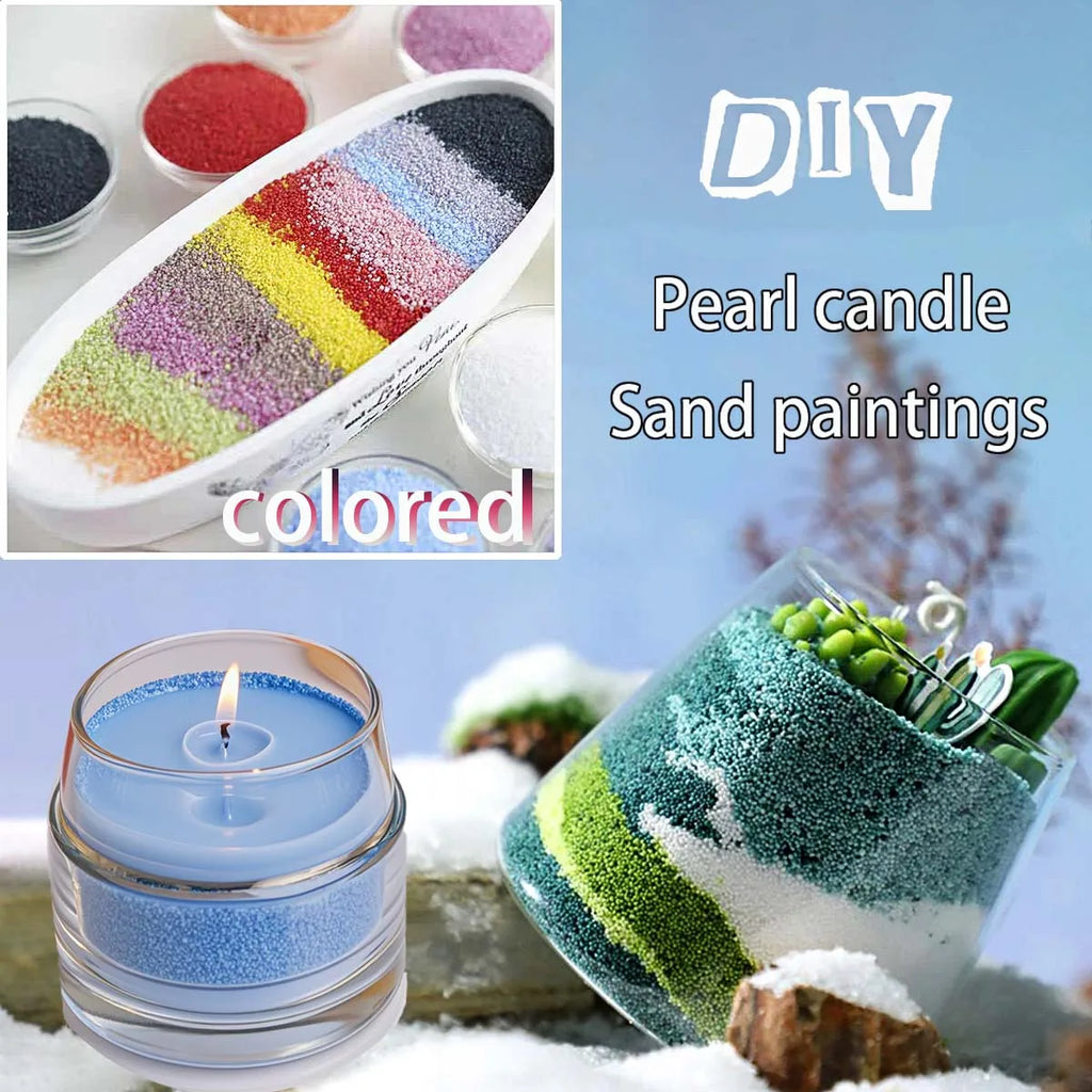 250g (8.8 oz) 11-Color Sand Wax Pearls for DIY Scented Candle Making and Snowflake Sand Painting