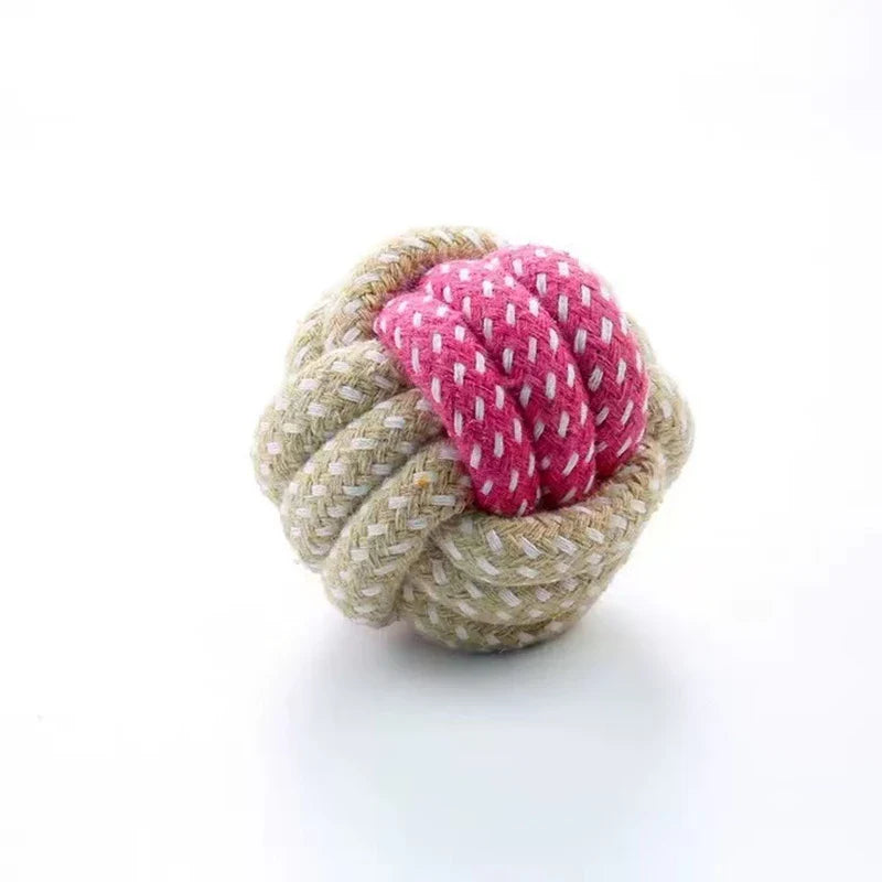 Candy-Colored Cotton Rope Ball Chew Toy for Dogs & Cats — Durable Tug & Fetch Pet Toy