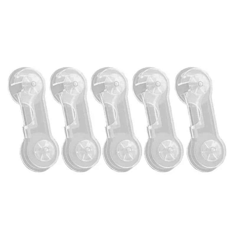 Baby Cabinet Safety Locks 3/5/7-Pack – Adhesive No-Drill Transparent Childproof Drawer & Refrigerator Lock
