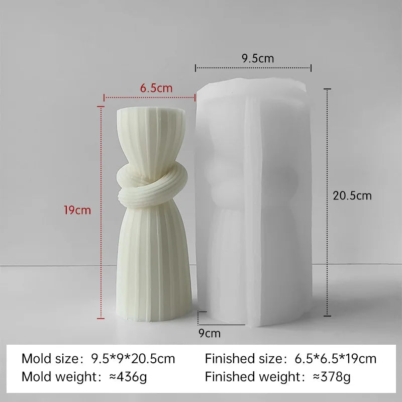 Striped Cylinder Silicone Candle Mold for DIY Pillar, Soy Wax, Plaster & Resin Crafts