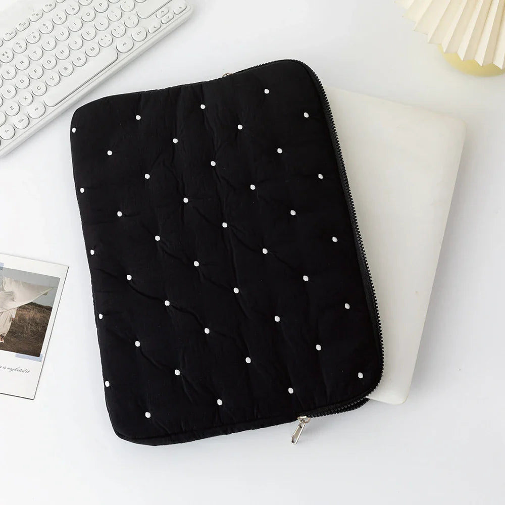 Puffy Quilted Laptop Sleeve for Women — 13–14 in (34–36 cm), 15–16 in (38–41 cm) & 9–11 in (23–28 cm) Tablet Pouch