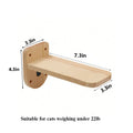 Moon-Shaped Wall-Mounted Cat Shelf & Hammock - Solid Pine Wood Climbing Shelves with Ladder Perches for Indoor Cats