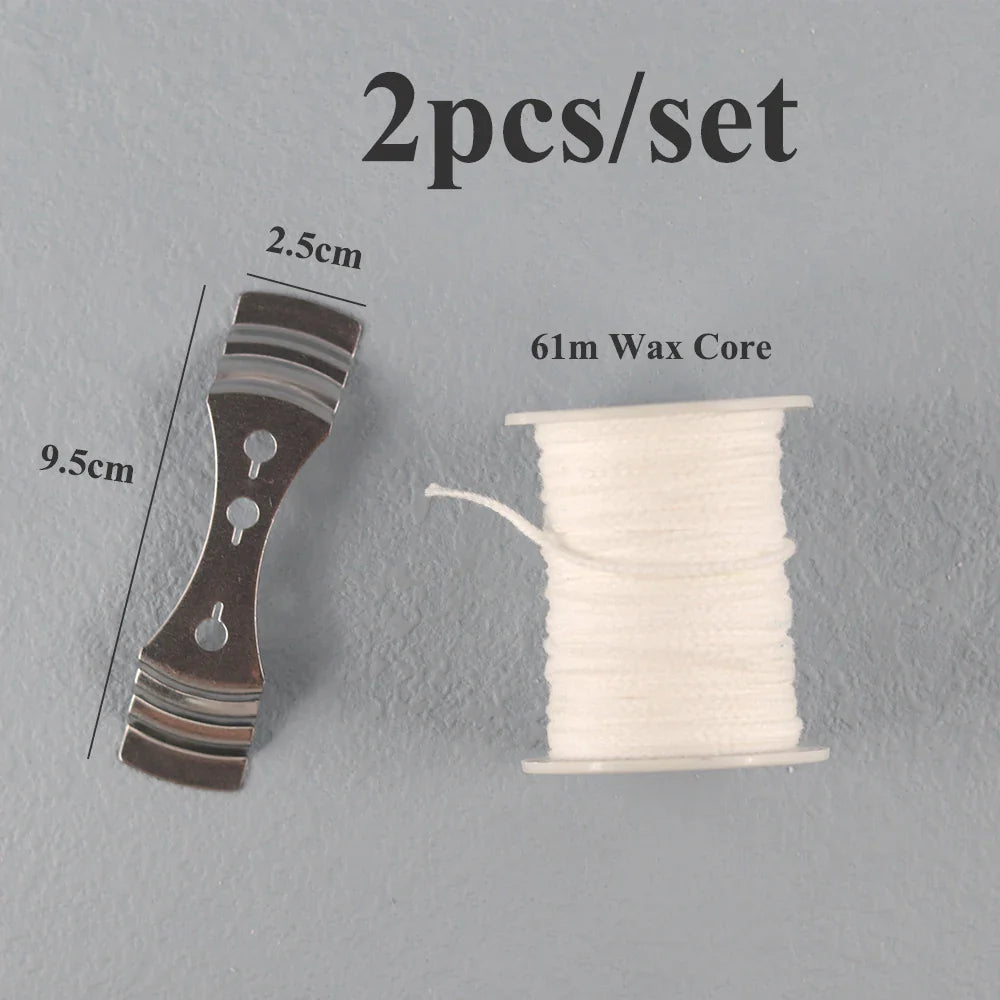 Pre-Waxed Cotton-Core Candle Wicks with Metal Sustainer Tabs, 100-Pack, 1.0–7.9 in (2.6–20 cm) for DIY Candle Making