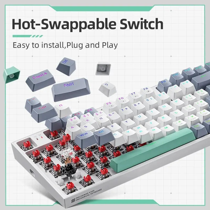 94-Key 90% Mechanical Gaming Keyboard – Hot-Swappable RGB Wired USB-C with PBT Double-Shot Keycaps for PC & Laptop
