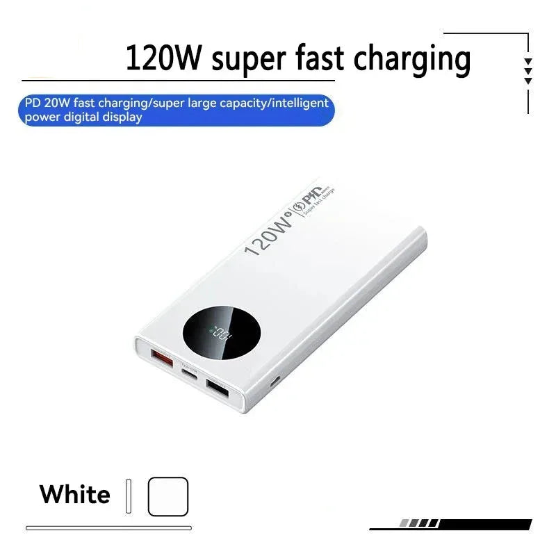 120W 80000mAh Portable Power Bank - Super-Fast USB-C External Battery Pack for Smartphones