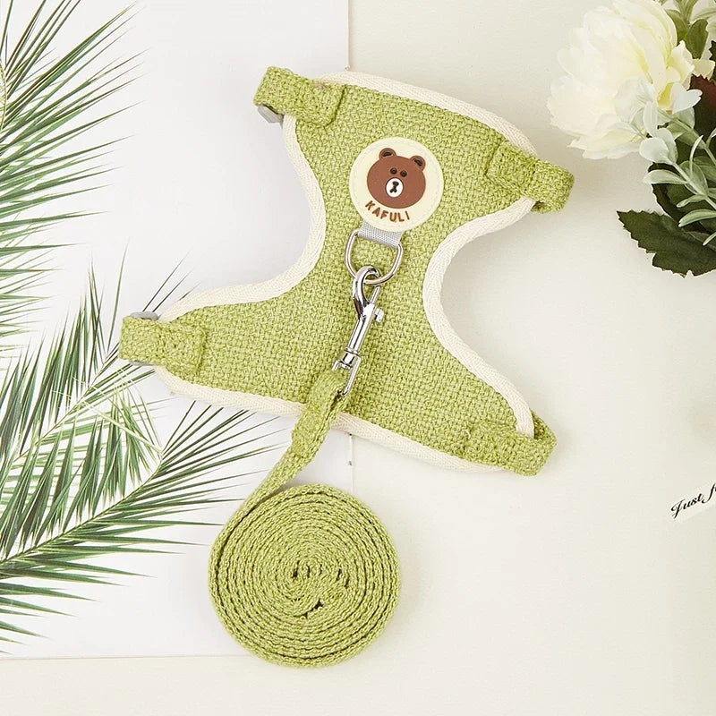 Cute Rabbit & Small Pet Harness Leash Set Padded Adjustable Harness with Leash (Sizes S, M) for Rabbits & Cats