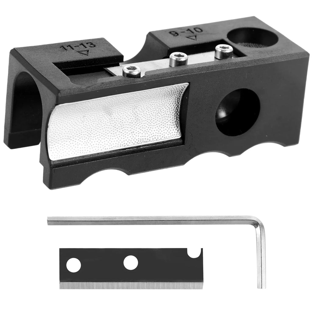 11-in-1 Pool Cue Tip Repair Tool — Aluminum Alloy Billiard Cue Tip Shaper with Wrench & Replacement Blade