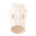 Knitted Cable Dog Sweater - Warm Autumn/Winter Pullover for Small Dogs