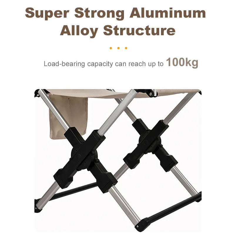 Foldable Director Camping Chair – Portable Aluminum Alloy Beach, Fishing & Picnic Seat