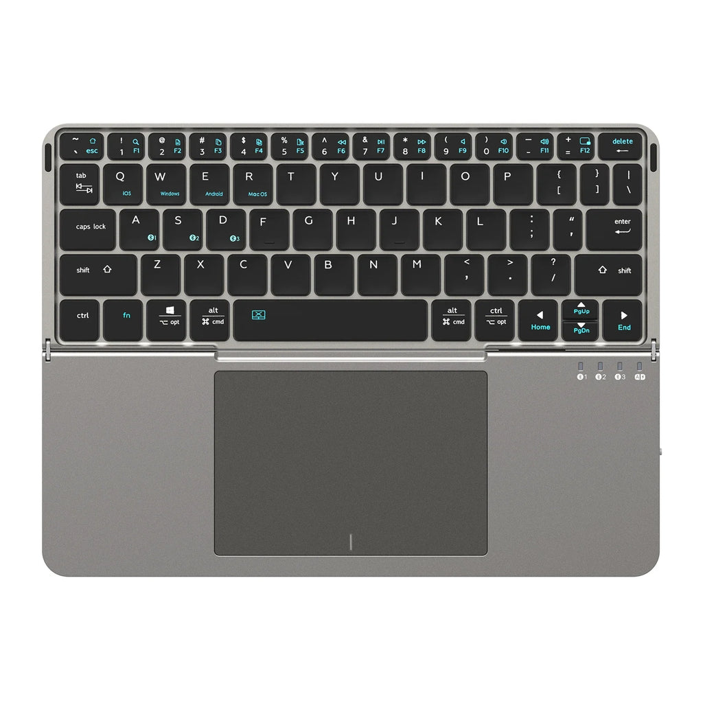 Foldable Bluetooth 5.0 Keyboard with Detachable Touchpad & Phone Holder — Compact 63-Key Wireless Keyboard for Phones, Tablets & Laptops