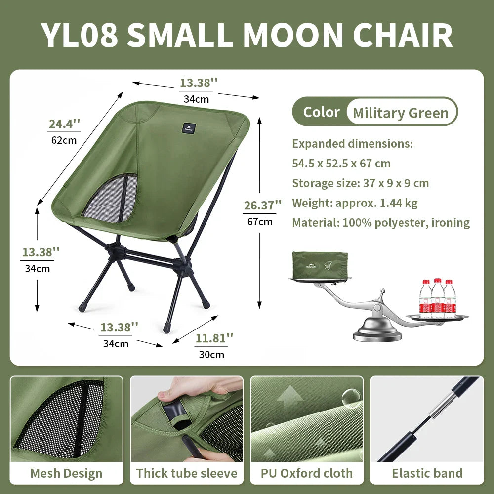 Folding Moon Camping Chair – Lightweight Portable Outdoor Travel & Picnic Chair