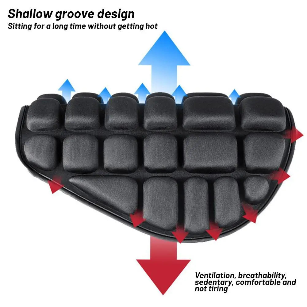 Universal Motorcycle Seat Cushion 34cm (13.4in) — Ergonomic EVA Foam Core with Lycra Cover, Breathable Anti-Slip Pad for Motorbike & Electric Bike