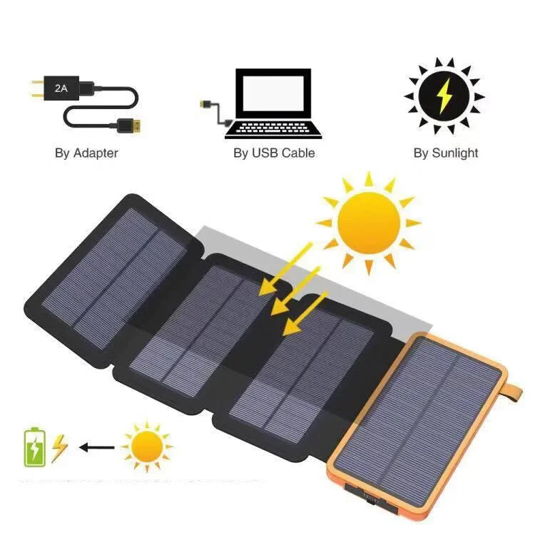200,000mAh Solar Power Bank with Folding Solar Panels 120W Portable Charger with Built-in Cables USB-C USB-A Lightning Flashlight Digital Display for iPhone Android