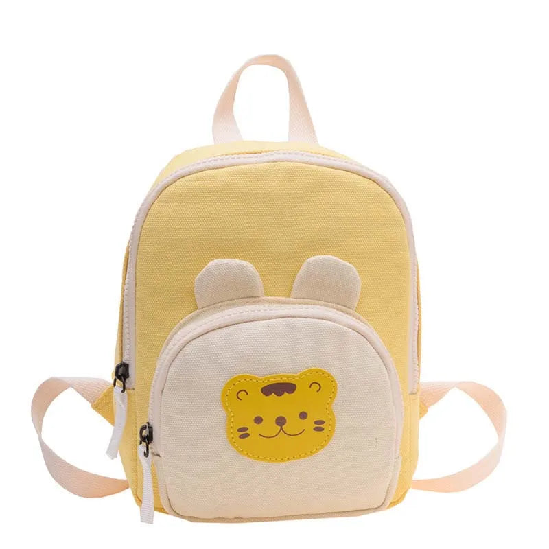 Kawaii Canvas Kids Backpack - Cartoon Bear and Bunny Kindergarten School Bag for Girls and Boys