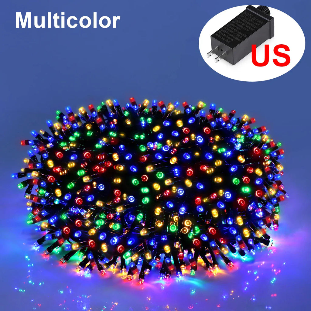 LED Christmas Fairy String Lights 10-100M (33-328 ft) IP65 Waterproof – 110V-220V EU/US Plug, Warm White/White/Multicolor, Dimmable
