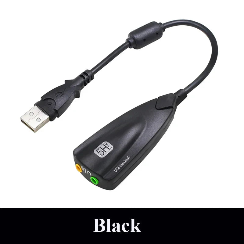 USB 7.1 External Sound Card for Gaming – Plug & Play Virtual Surround with Mic & Headphone Jack