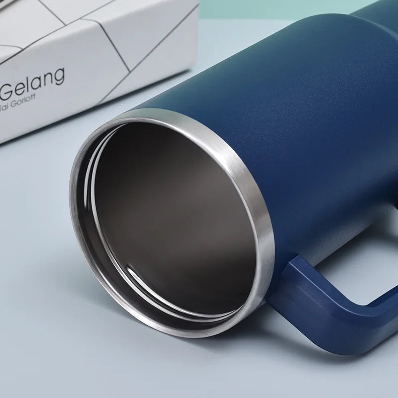 40oz Vacuum Insulated Tumbler with Handle & Straw Lid | Stainless Steel Travel Bottle