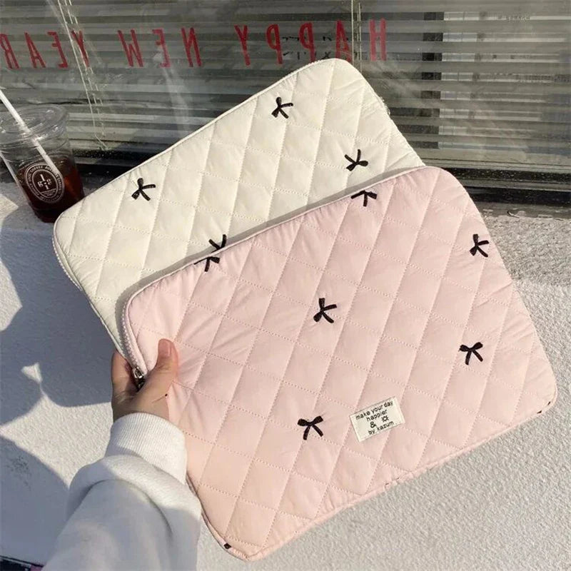 Floral Laptop & Tablet Sleeve 13.6/14/15/15.6 in (34.5–39.6 cm) + 10.5/10.9/11 in (26.7–27.9 cm) Soft Polyester Zipper Pouch