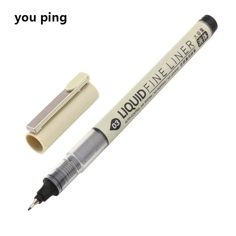 Big Capacity Waterproof Brush Pen Marker - Pigment Ink for Sketching, Comics & Calligraphy - Single