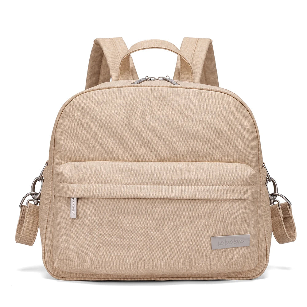 Stylish Waterproof Diaper Backpack for Women — Large Capacity Multi-Functional Nappy Changing Bag with 2 Straps