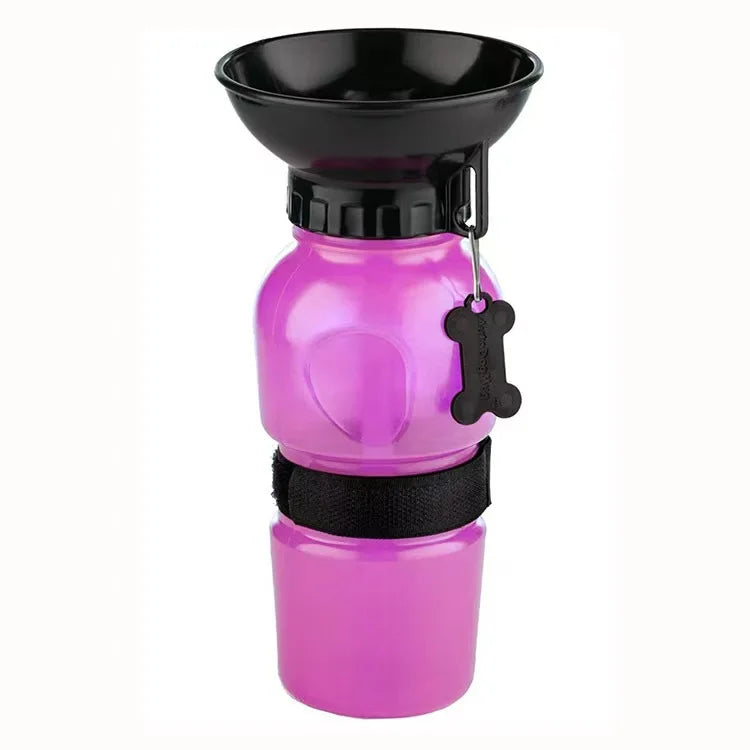 500ml (16.9oz) Portable Dog & Cat Travel Water Bottle with Built-In Drinking Bowl