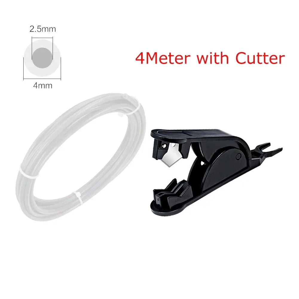PTFE Tube Pneumatic Connector for 3D Printers — 4mm OD / 2.5mm ID (0.157 in / 0.098 in) for 1.75mm Filament