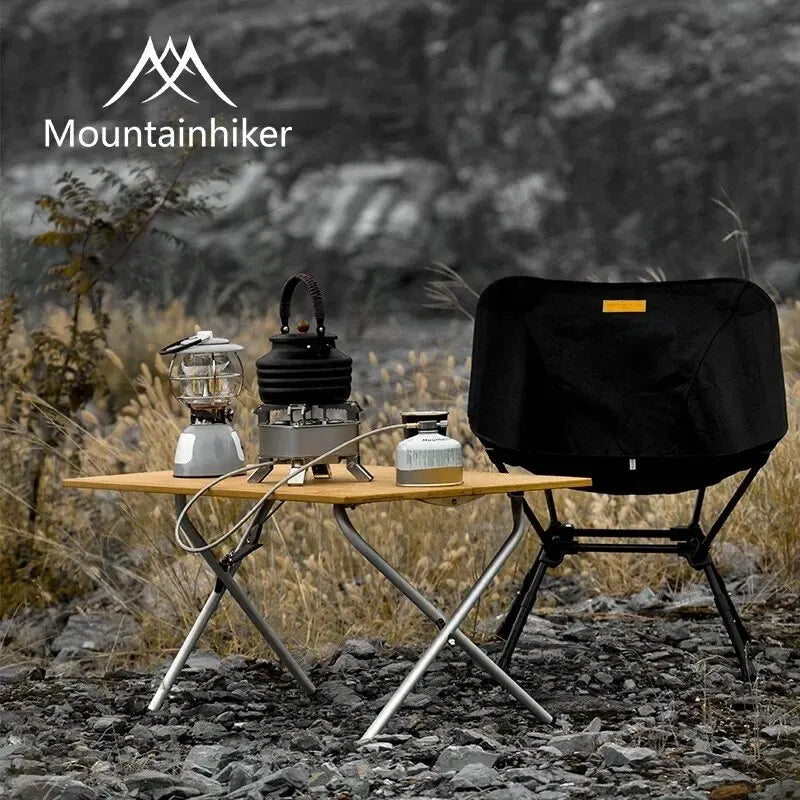 Bamboo Folding Camping Table 2- & 3-Fold Portable Picnic BBQ Table with Aluminum Frame