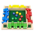 Shut the Box Wooden Dice Game with Flaps — 4-Player Family Educational Math Board Game