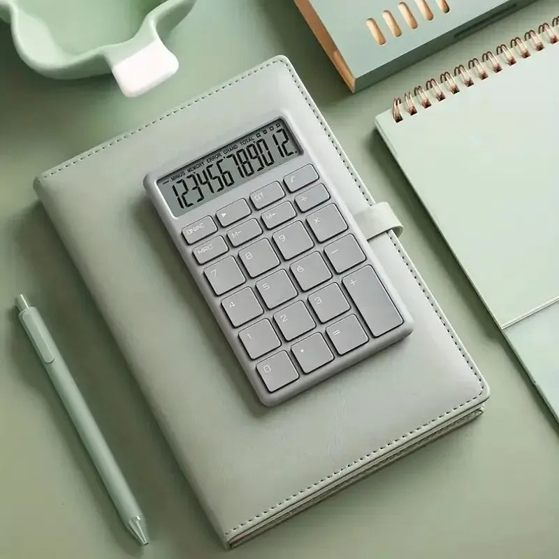 12-Digit Dual-Power Solar Calculator - Portable Electronic Calculator for Home, Office & School
