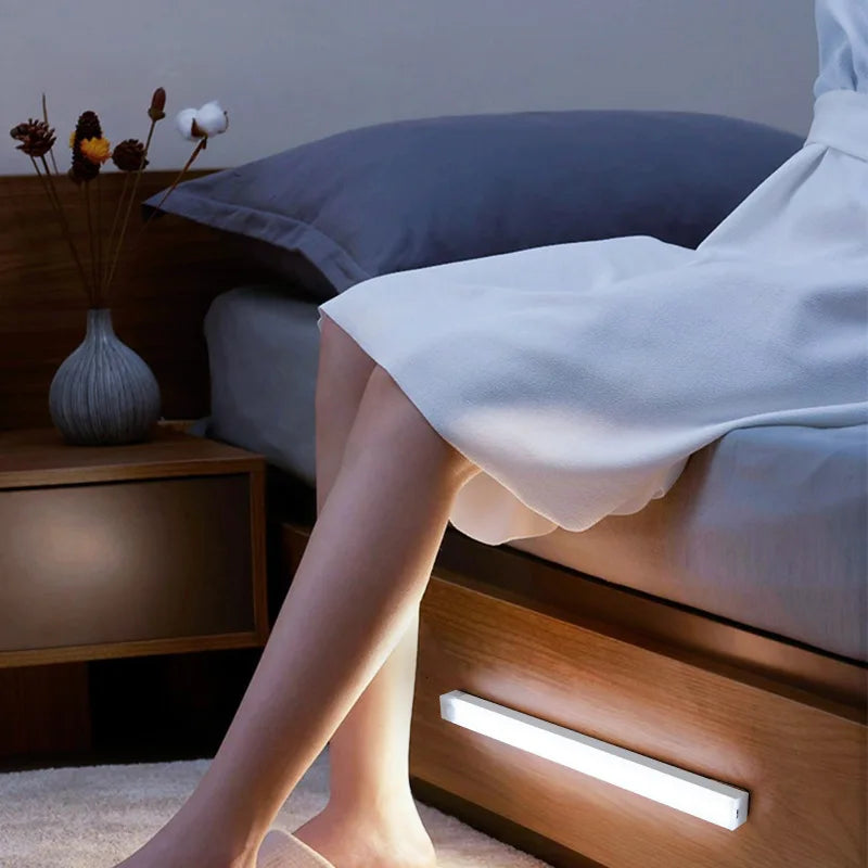 USB Rechargeable Motion Sensor LED Bar Light – Cordless Magnetic Night Light for Kitchen Cabinet & Closet (10/20/30/50 cm | 3.9/7.9/11.8/19.7 in)