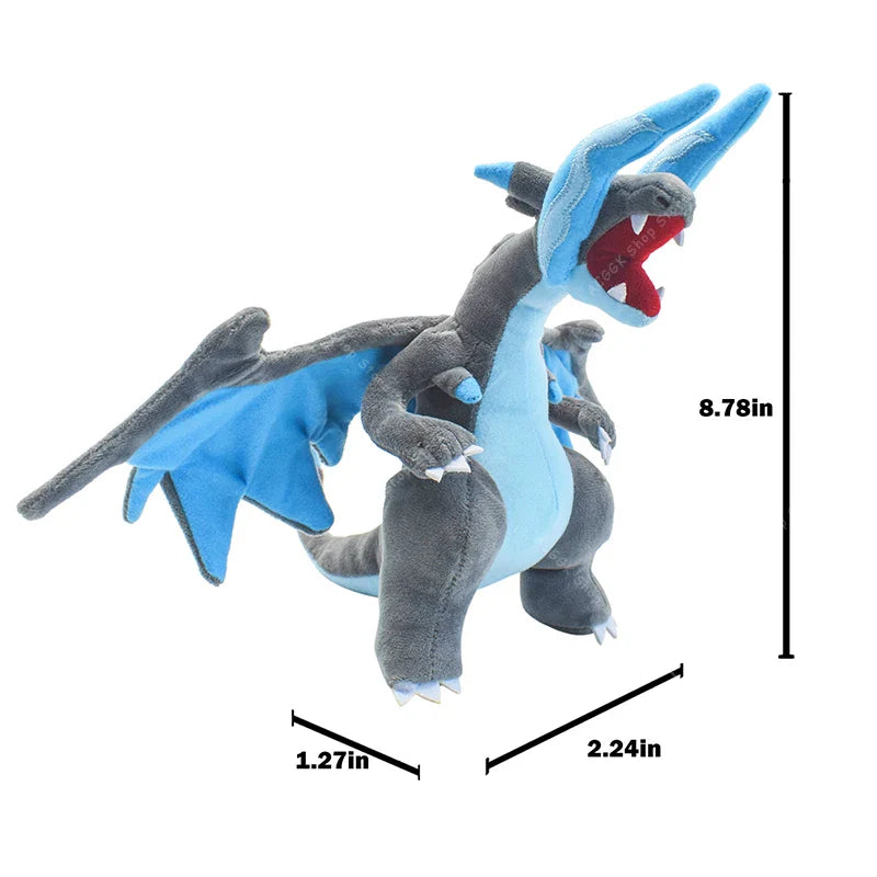 Mega Charizard Plush Toy 8.7 in (22 cm) Soft Stuffed Cotton Doll - Collectible Gift for Kids