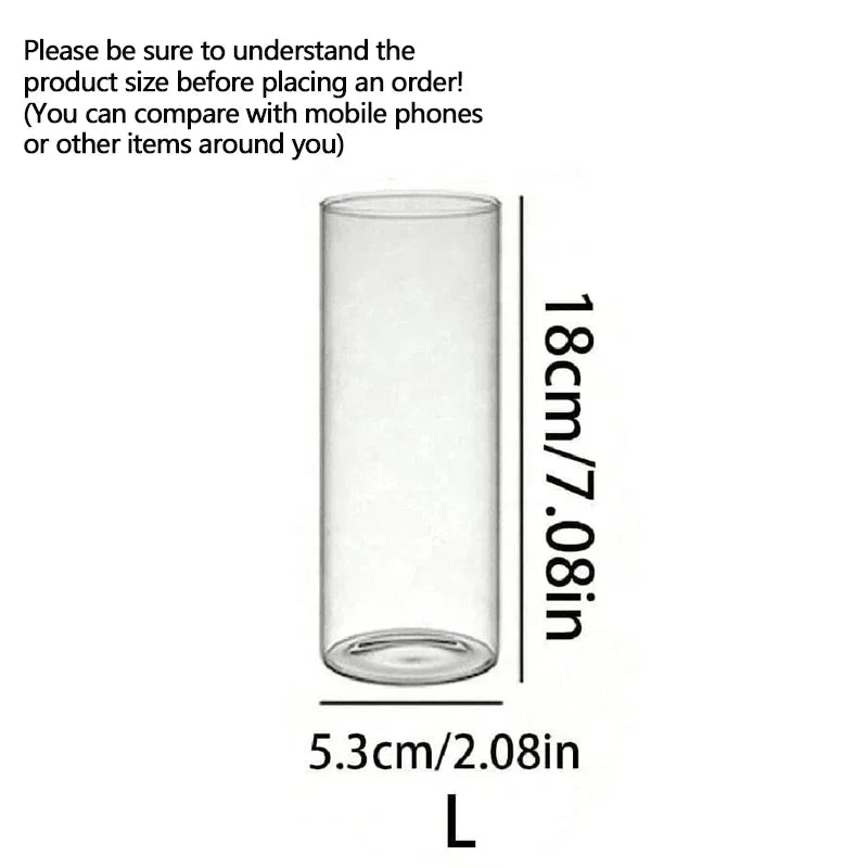 Clear Cylinder Borosilicate Glass Candle Holder Pillar Vase for Wedding & Party Centerpieces (Candles Not Included)